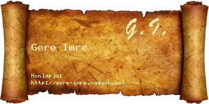 Gere Imre névjegykártya