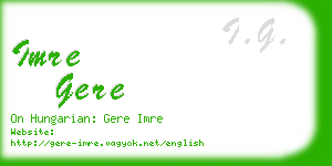 imre gere business card